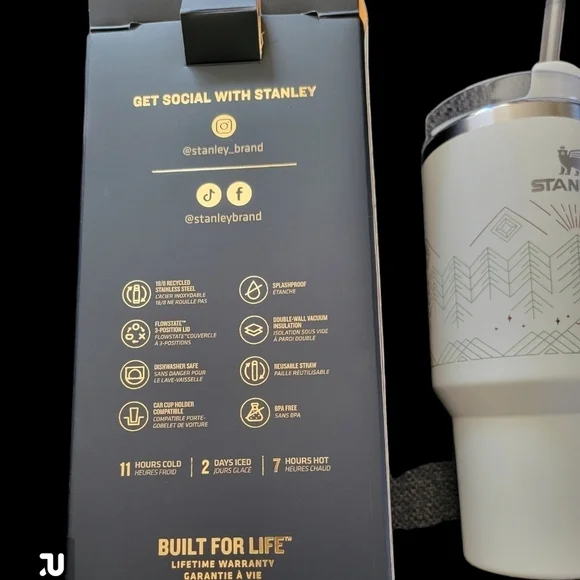 🔥RARE STANLEY🔥 WINTERSCAPE QUENCHER H2.0 FLOWSTATE™ TUMBLER | 40 OZ LIMITED ED - Picture 5 of 6